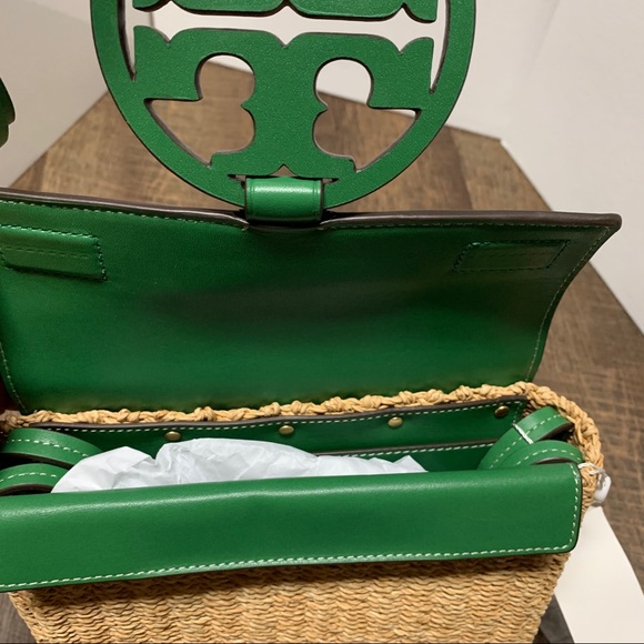 NWT Tory Burch Classic Miller Straw crossbody Bag - Picture 13 of 16